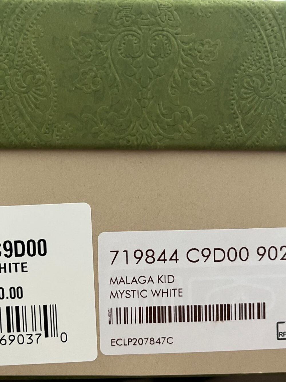 Gucci Mystic White Leather Platform Sandals GG Studded Block Heel Size 39 Box & - Picture 9 of 9